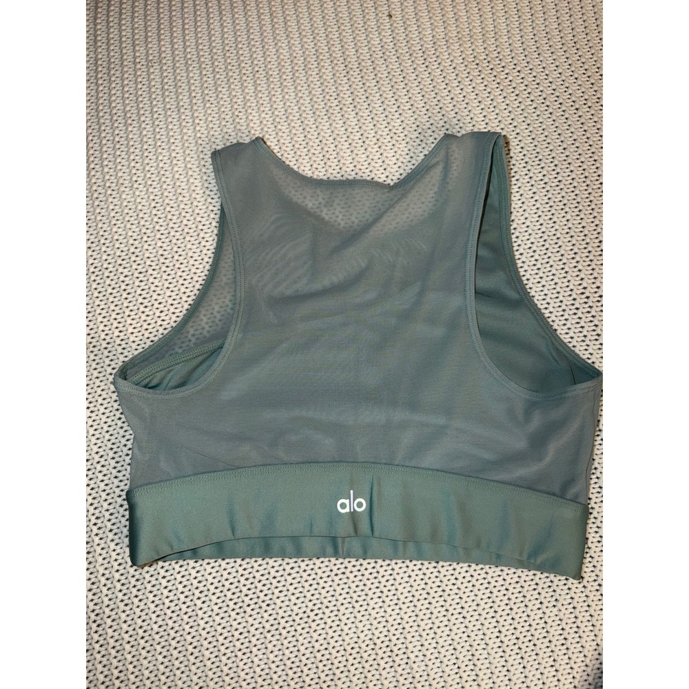 Alo Yoga Airlift Mesh Coastline Bra Botanical Green Medium